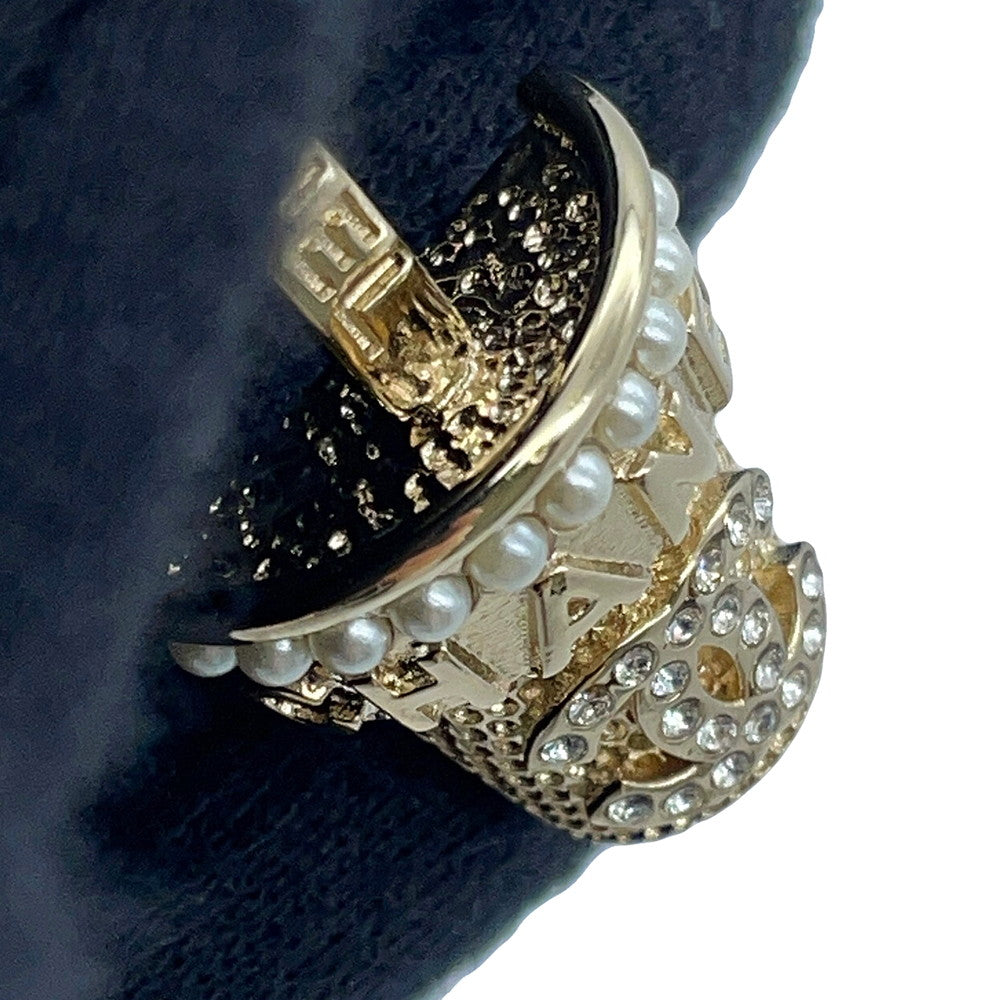 CHANEL Flower motif BroochABA573 Metal Rhinestone Faux Pearl