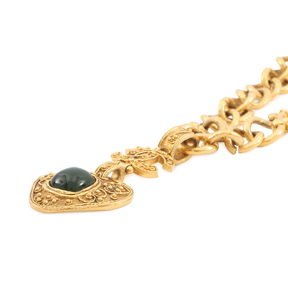 CHANEL Gripoa CC Logo Necklace Metal color Stone
