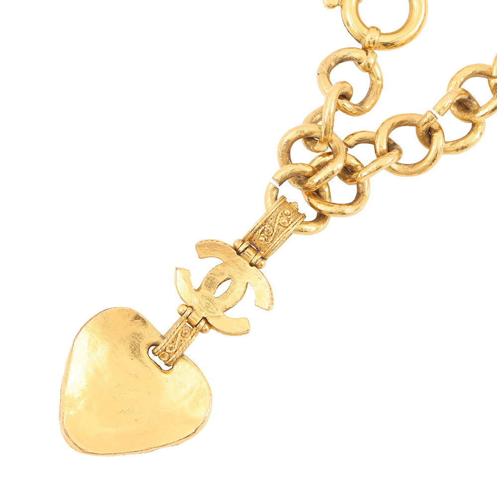 CHANEL Gripoa CC Logo Necklace Metal color Stone