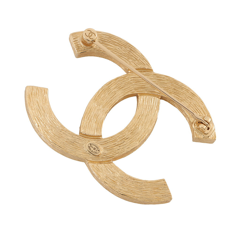 CHANEL CC Logo Brooch Metal Rhinestone