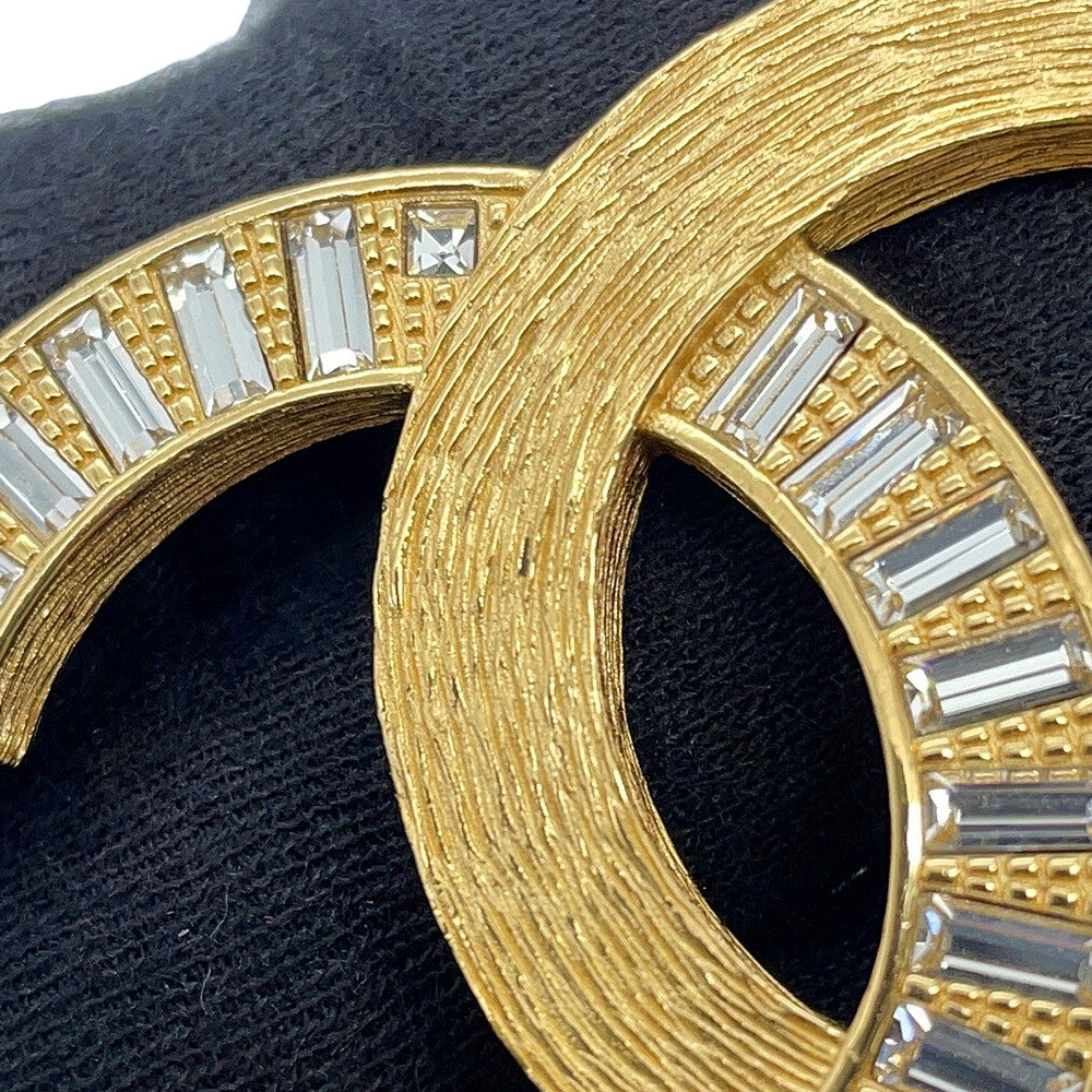 CHANEL CC Logo Brooch Metal Rhinestone