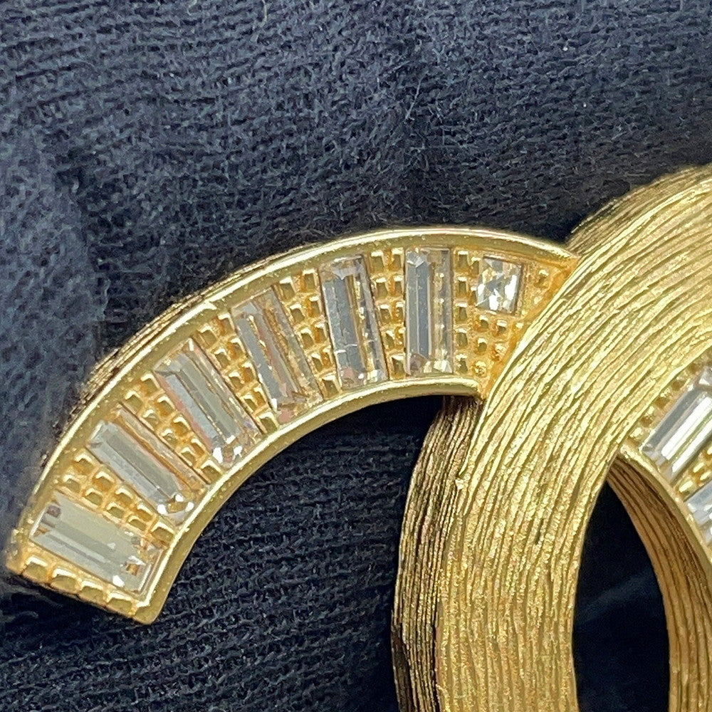 CHANEL CC Logo Brooch Metal Rhinestone