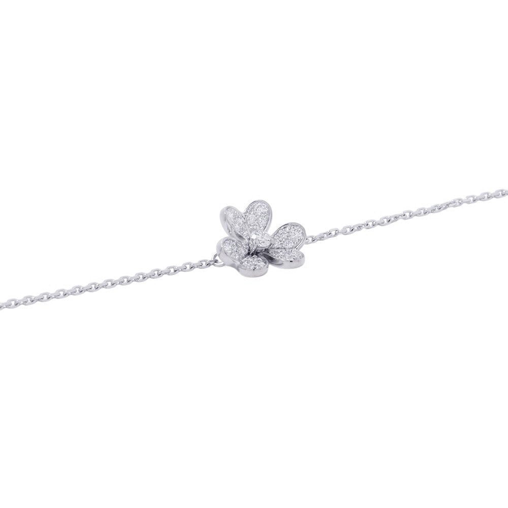 Van Cleef & Arpels Frivole Bracelet mini model Size MiniVCARP3W200 18K White Gold