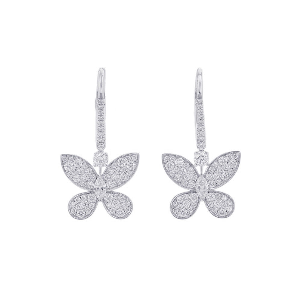 GRAFF Pavé Butterfly Mini Diamond Drop EarringsRGE1167 K185WG