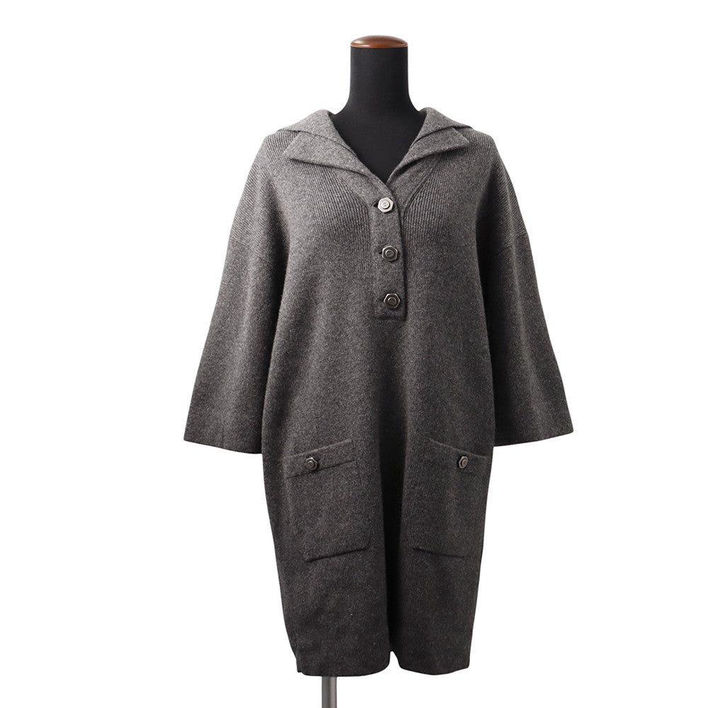 CHANEL Knit dress Size 36 GrayP59321 Cashmere100%
