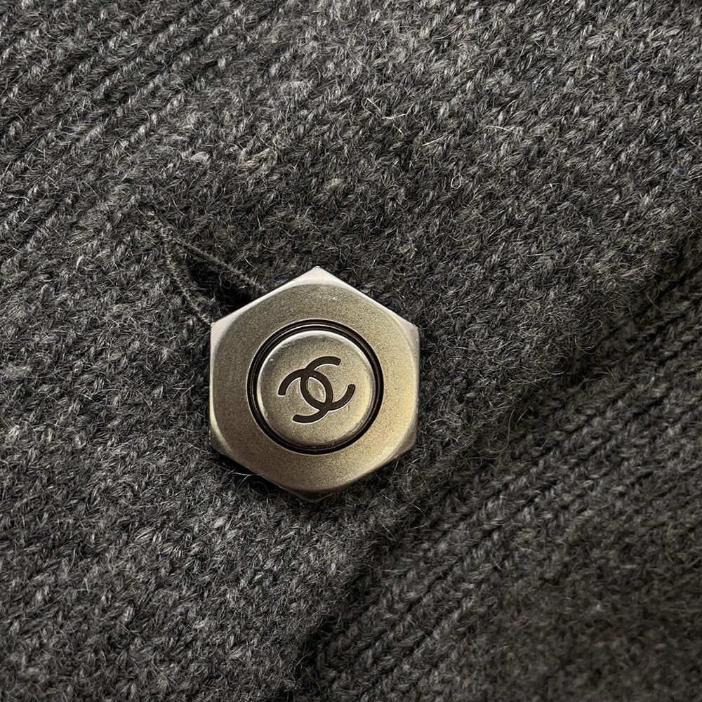 CHANEL Knit dress Size 36 GrayP59321 Cashmere100%
