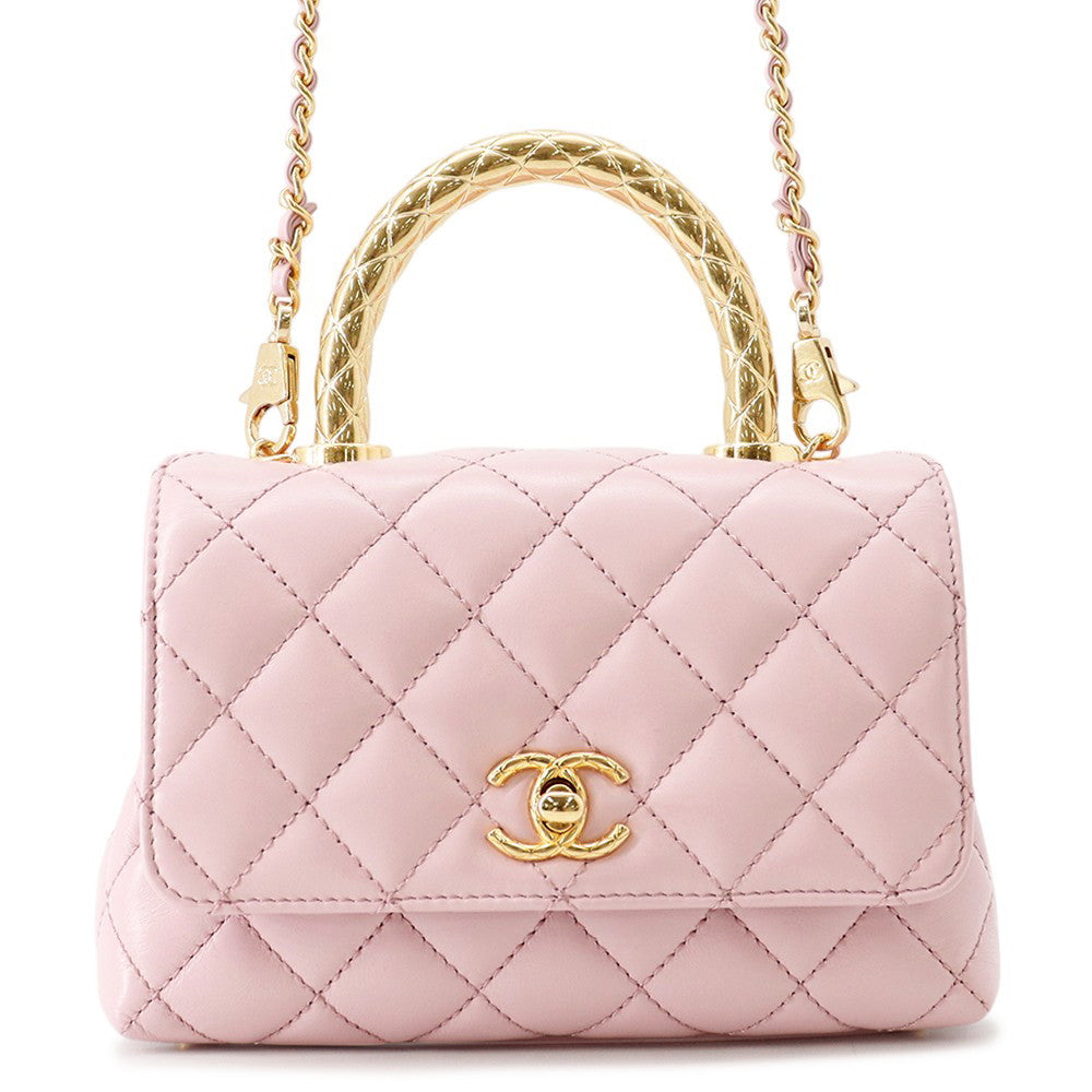CHANEL Coco handle PinkAS2215 Lambskin Size XXS