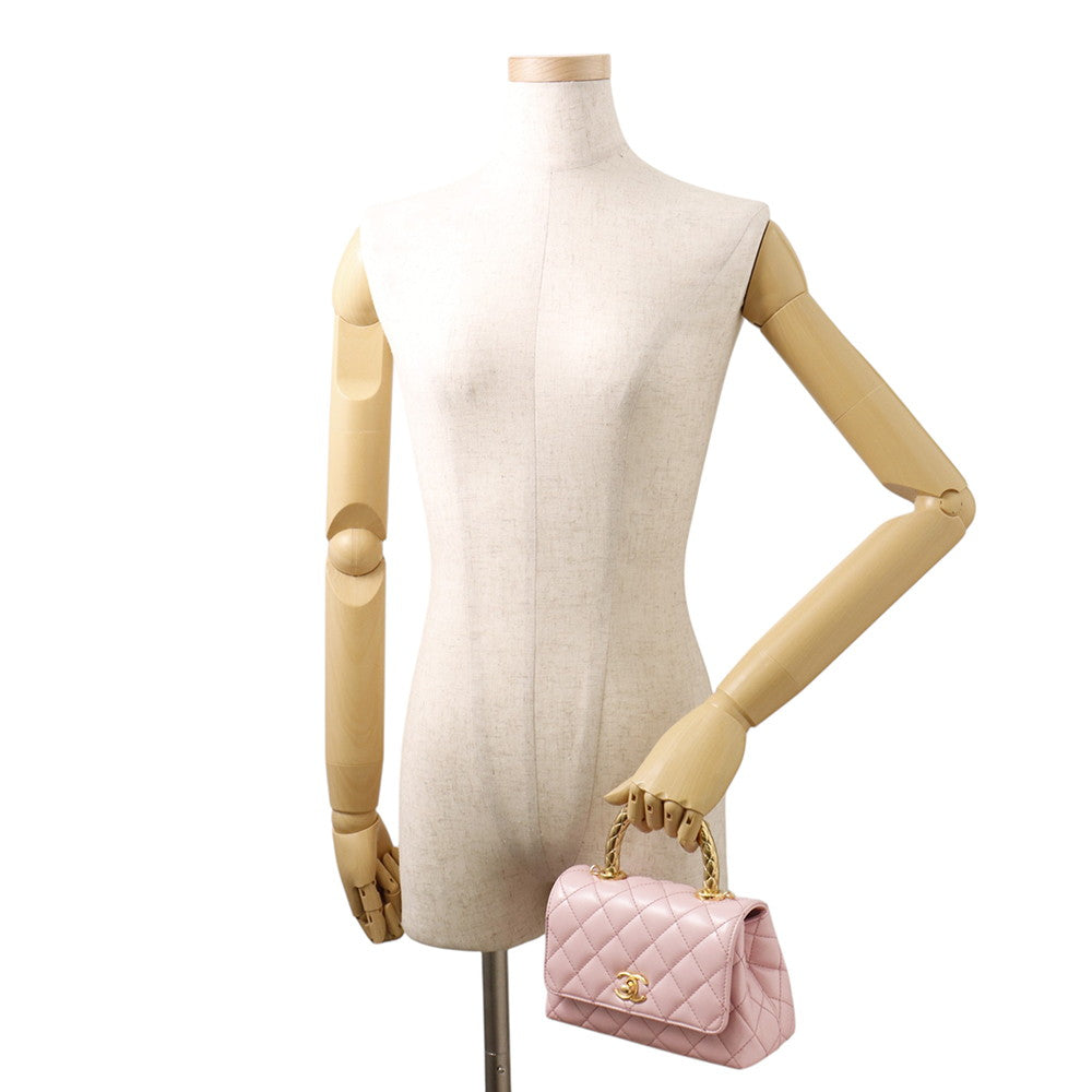 CHANEL Coco handle PinkAS2215 Lambskin Size XXS