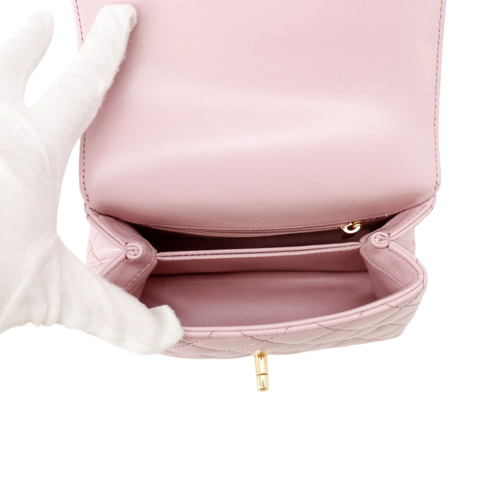 CHANEL Coco handle PinkAS2215 Lambskin Size XXS
