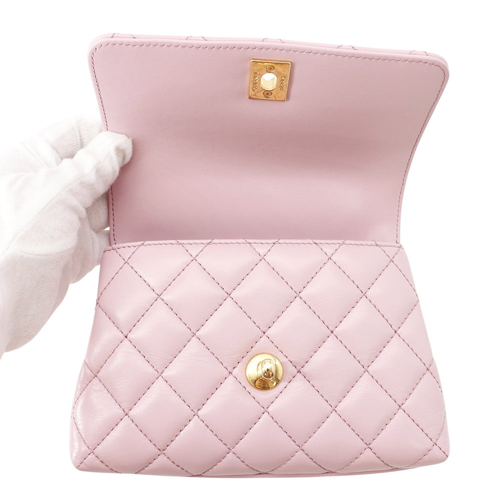 CHANEL Coco handle PinkAS2215 Lambskin Size XXS