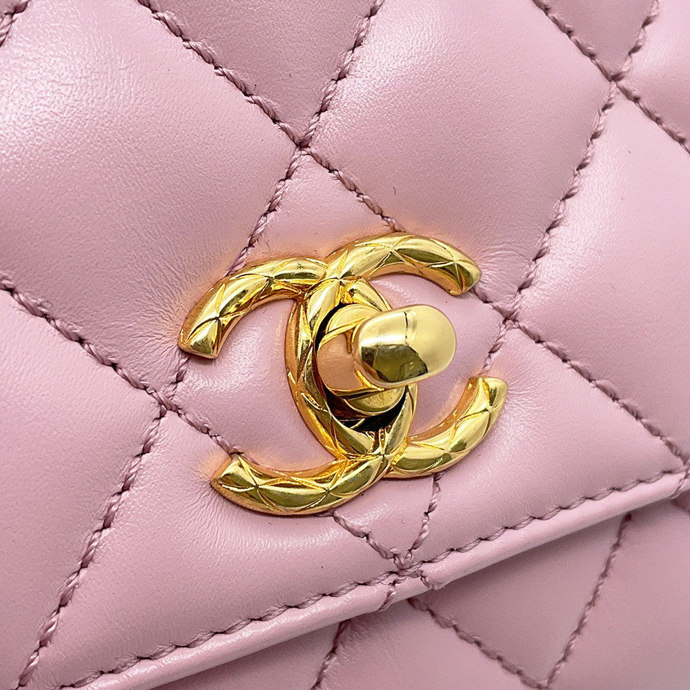 CHANEL Coco handle PinkAS2215 Lambskin Size XXS