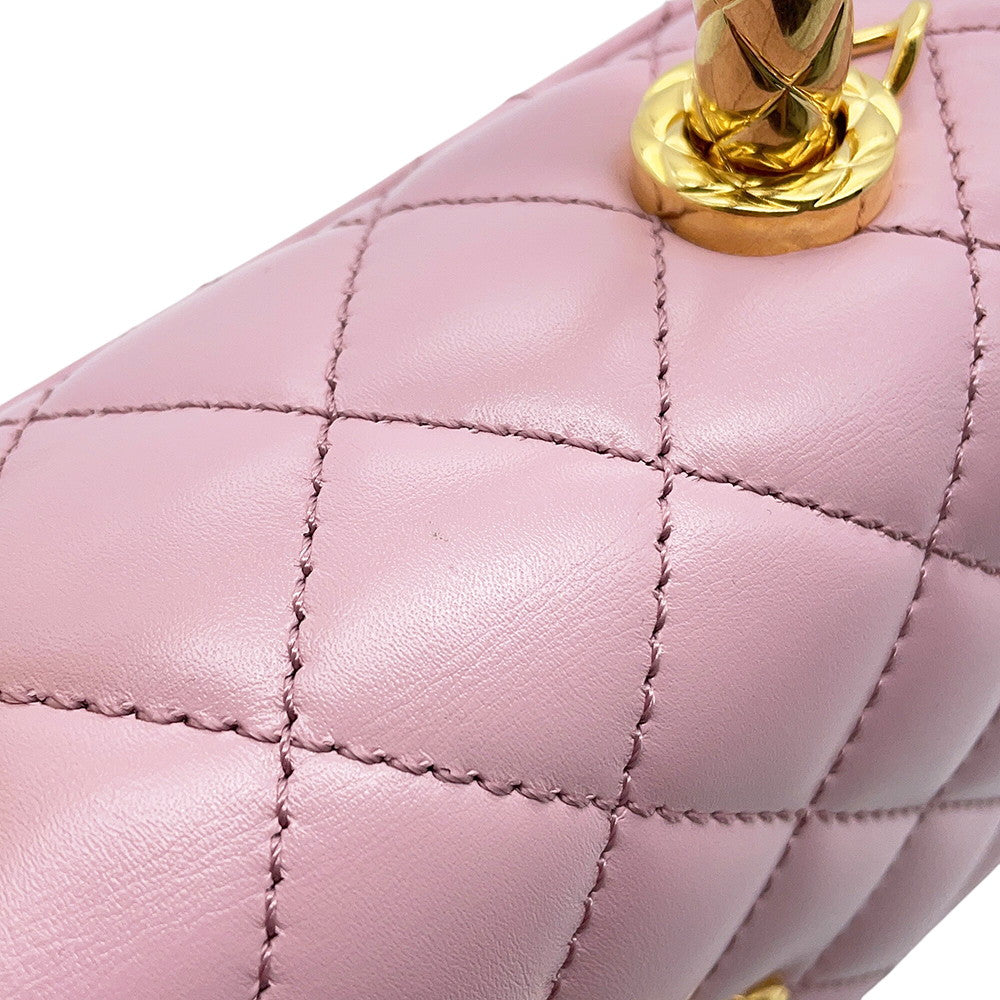 CHANEL Coco handle PinkAS2215 Lambskin Size XXS
