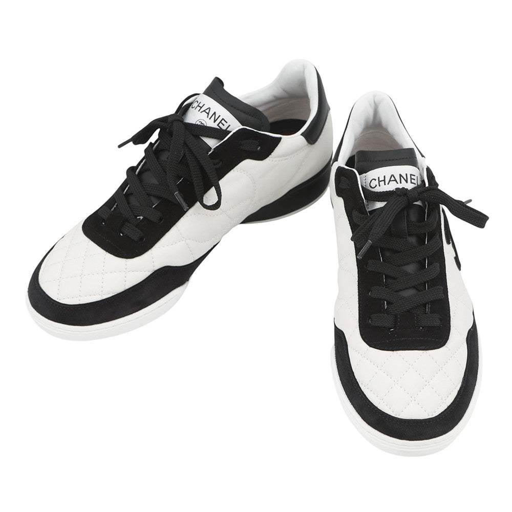 CHANEL CC Logo Sneakers Black/WhiteG47274 Leather suede Size 38