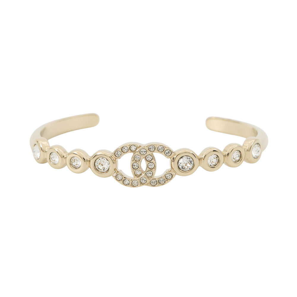 CHANEL CC LogoBangle Size M Champagne GoldABC178 Gold Plated