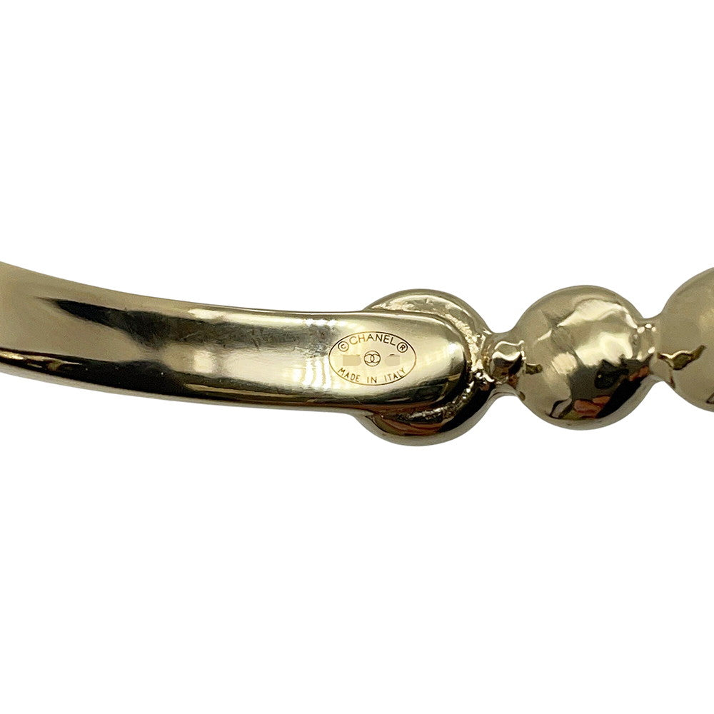 CHANEL CC LogoBangle Size M Champagne GoldABC178 Gold Plated