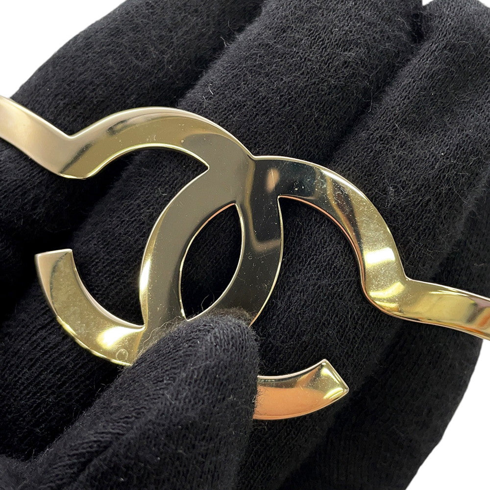 CHANEL CC Logo Headband Gold Metal