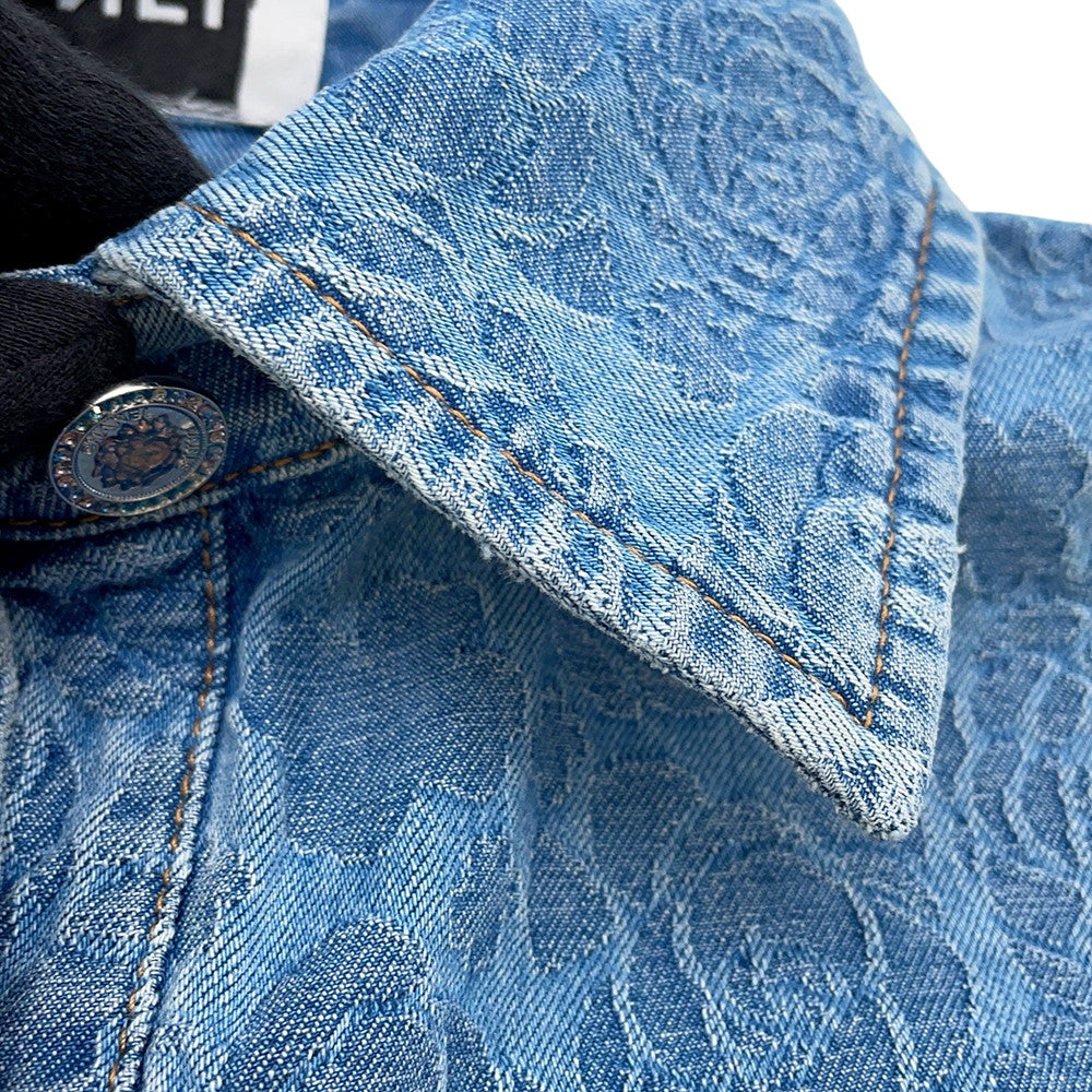CHANEL Camellia Vest Size 36 Light BlueP74492 Cotton