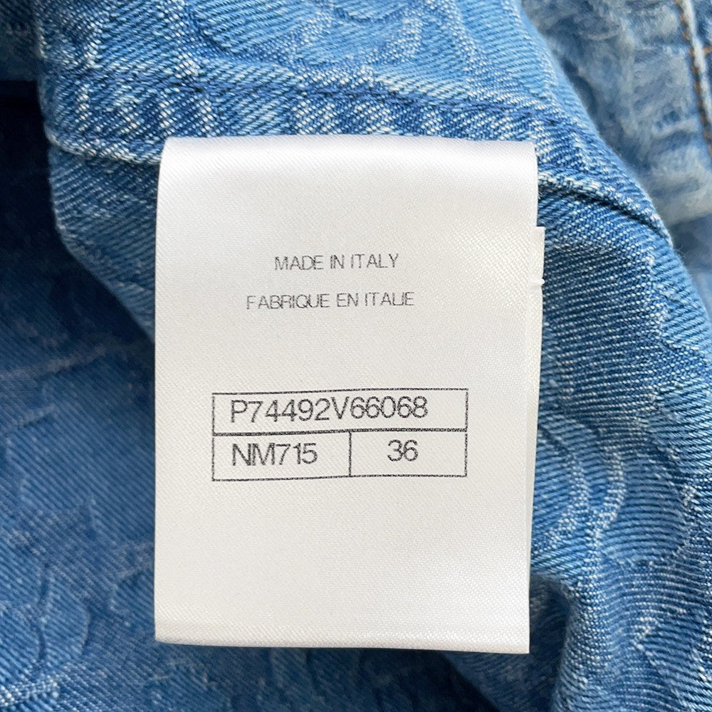 CHANEL Camellia Vest Size 36 Light BlueP74492 Cotton