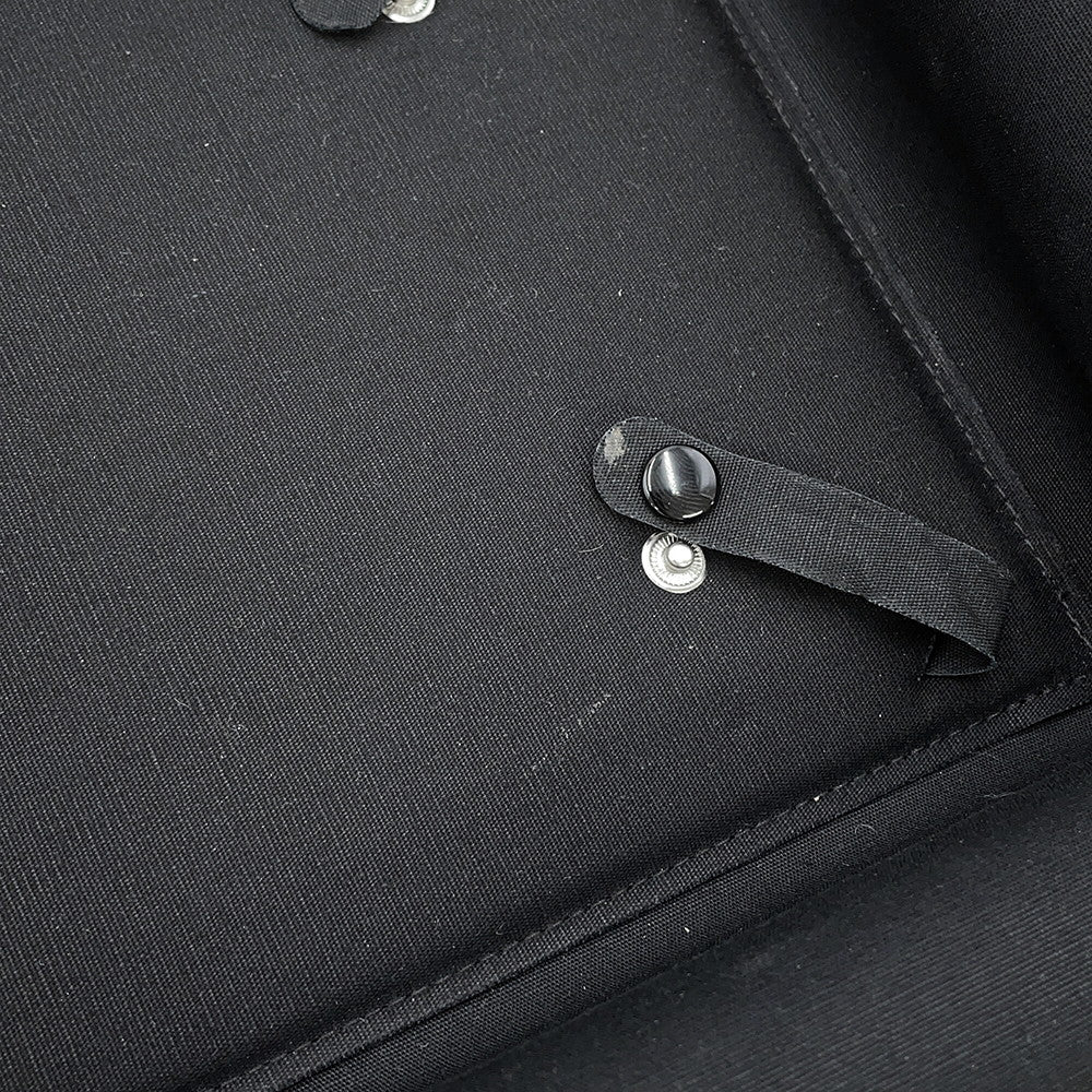 CHANEL CC Logo Chain Suspenders Black Leather Size M