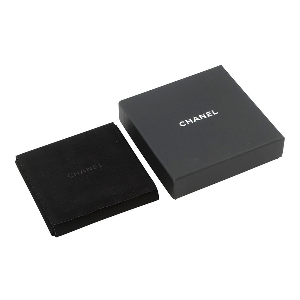 CHANEL NO.5 Brooch Black Leather Gold Plated