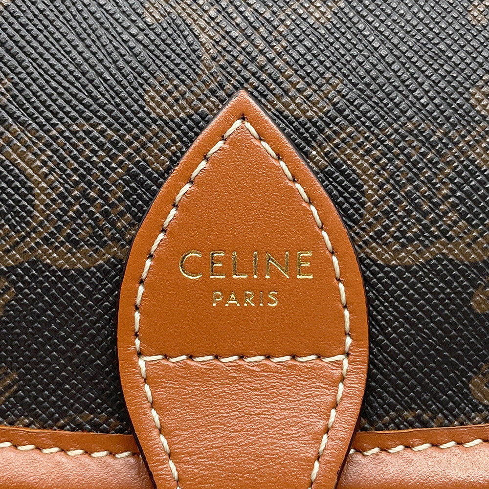 CELINE Falco Shoulder Bag Tan191502 PVC Calf Leather Size Medium