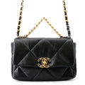 CHANEL CHANEL19 ChainShoulder Bag BlackAS1160 Shiny Lambskin