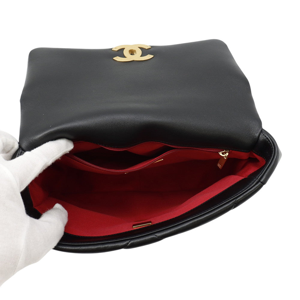 CHANEL CHANEL19 ChainShoulder Bag BlackAS1160 Shiny Lambskin