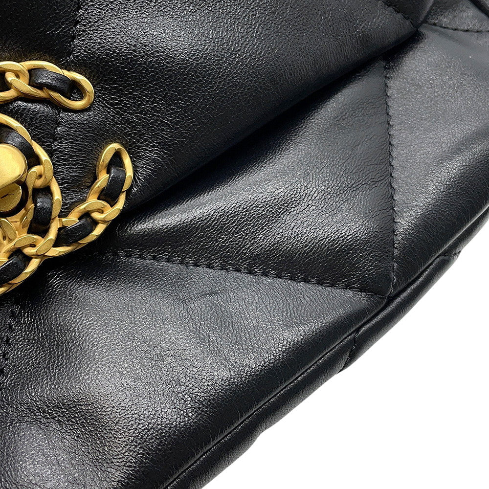 CHANEL CHANEL19 ChainShoulder Bag BlackAS1160 Shiny Lambskin