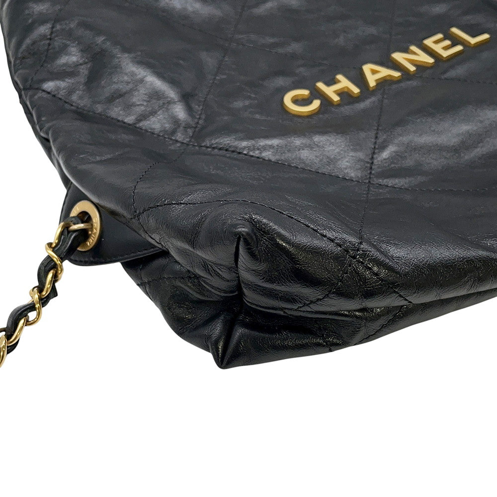 CHANEL CHANEL22 Backpack BlackAS3859 Shiny Calf Leather Size Small