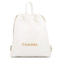 CHANEL CHANEL22 Backpack WhiteAS3859 Shiny Calf Leather Size Small