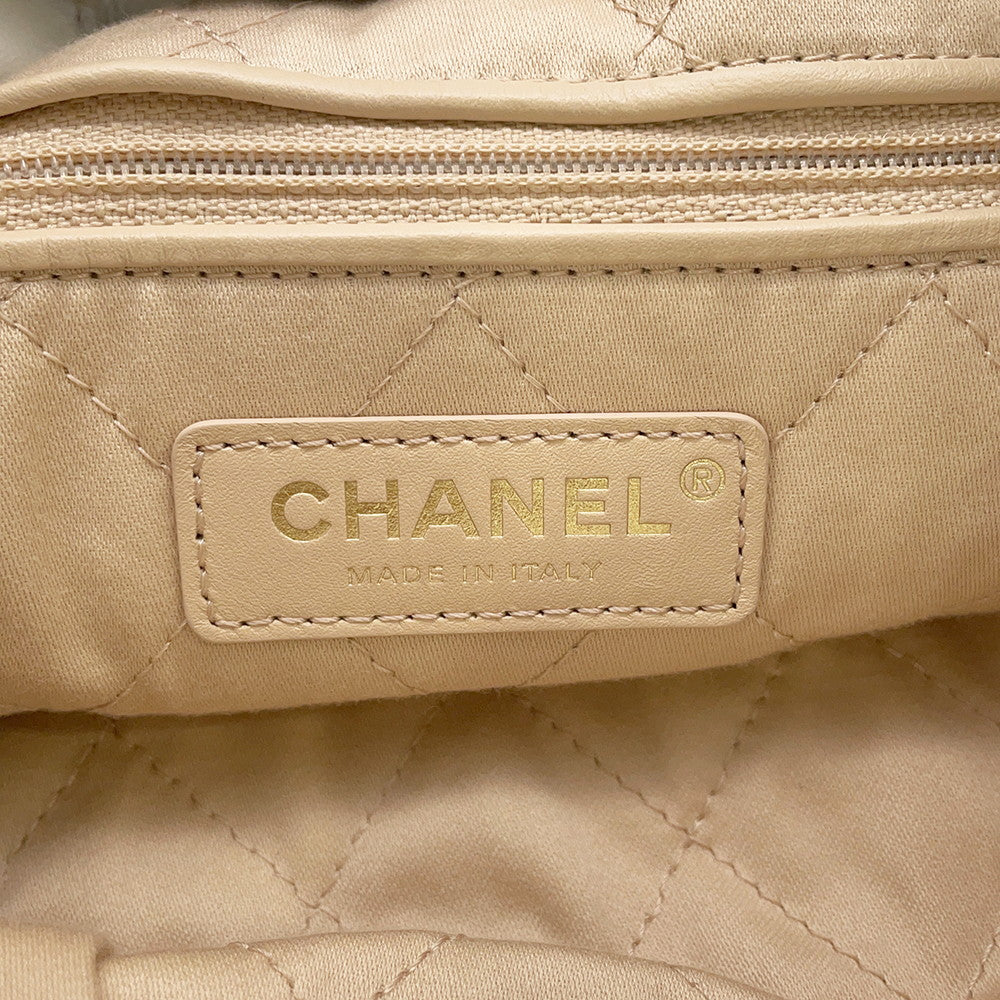 CHANEL CHANEL22 Backpack WhiteAS3859 Shiny Calf Leather Size Small