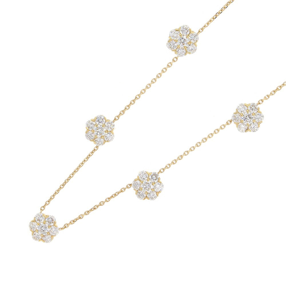 Van Cleef & Arpels Fleurette Necklace 5 Flowers 18K Yellow Gold