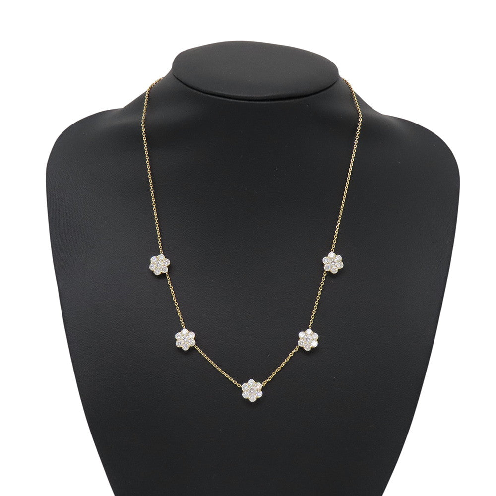 Van Cleef & Arpels Fleurette Necklace 5 Flowers 18K Yellow Gold