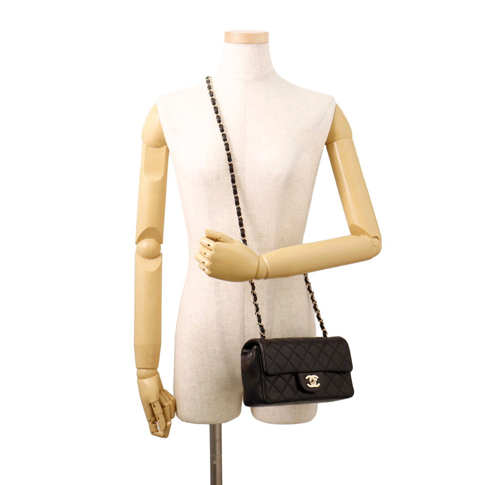 CHANEL Matelasse ChainShoulder Bag BlackA69900 Lambskin Size 20