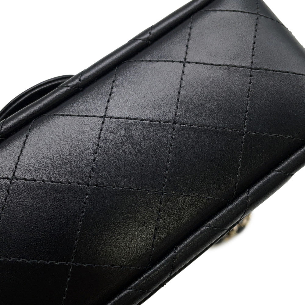 CHANEL Matelasse ChainShoulder Bag BlackA69900 Lambskin Size 20