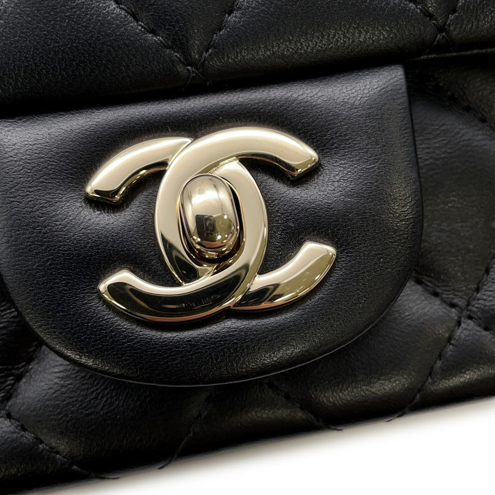 CHANEL Matelasse ChainShoulder Bag BlackA69900 Lambskin Size 20