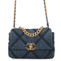 CHANEL 19 ChainShoulder Bag BlueAS1160 Denim