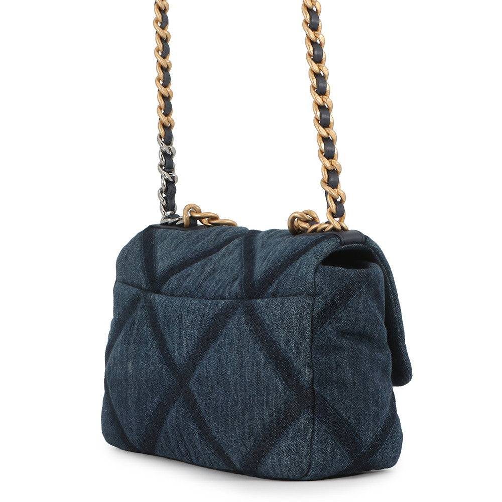 CHANEL 19 ChainShoulder Bag BlueAS1160 Denim