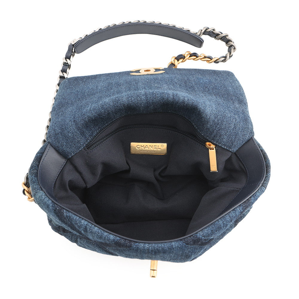 CHANEL 19 ChainShoulder Bag BlueAS1160 Denim