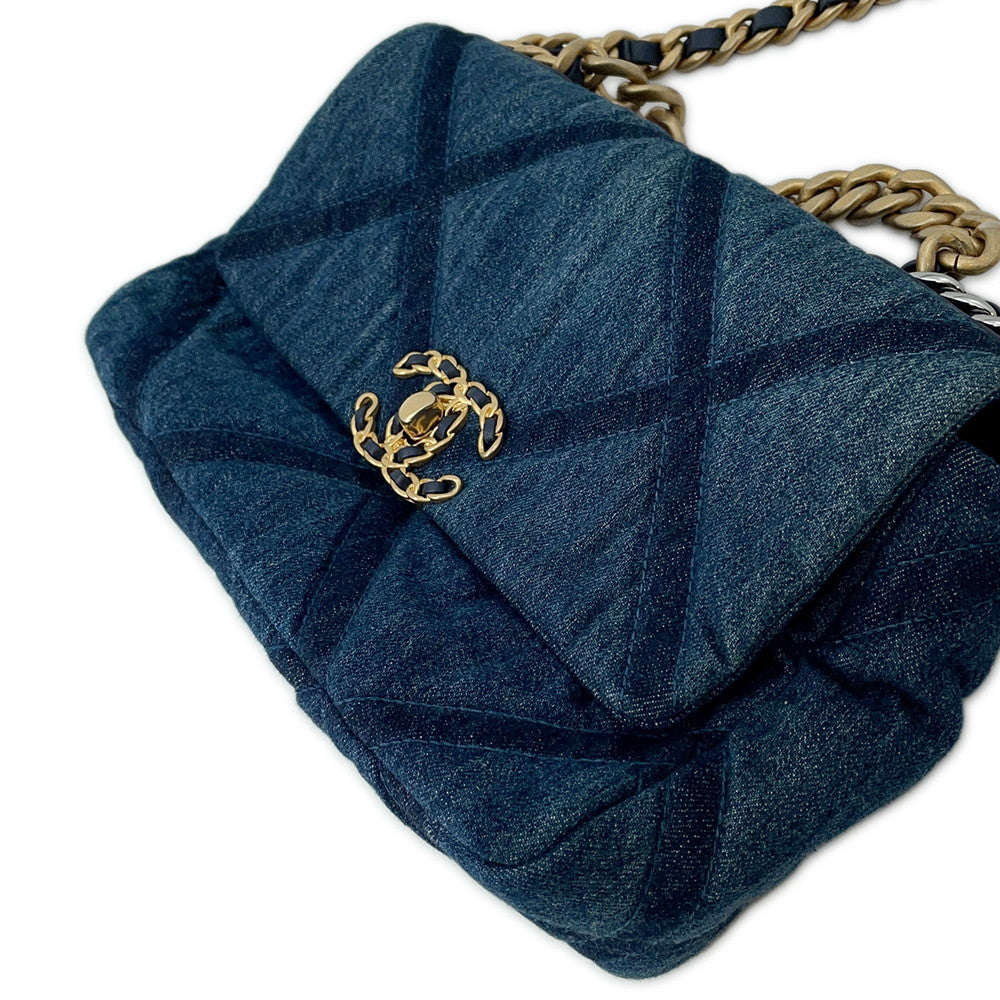 CHANEL 19 ChainShoulder Bag BlueAS1160 Denim