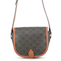 CELINE Triomphe Folco Shoulder Tan191502BZJ.04LU PVC Leather Size Medium