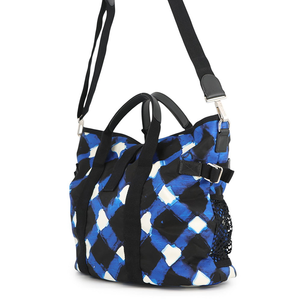 CHANEL Airline Shoulder Bag Blue/White/Black Nylon