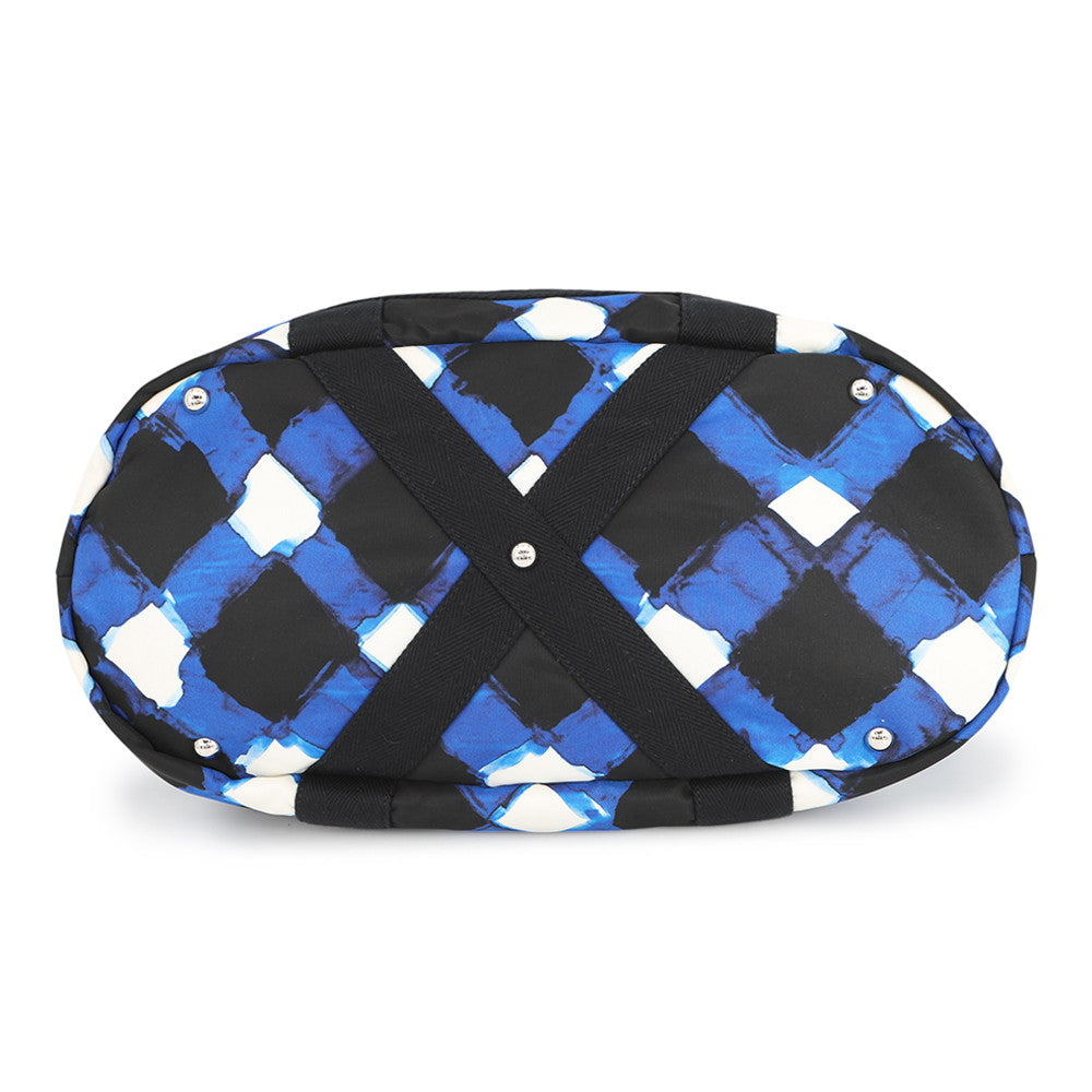 CHANEL Airline Shoulder Bag Blue/White/Black Nylon