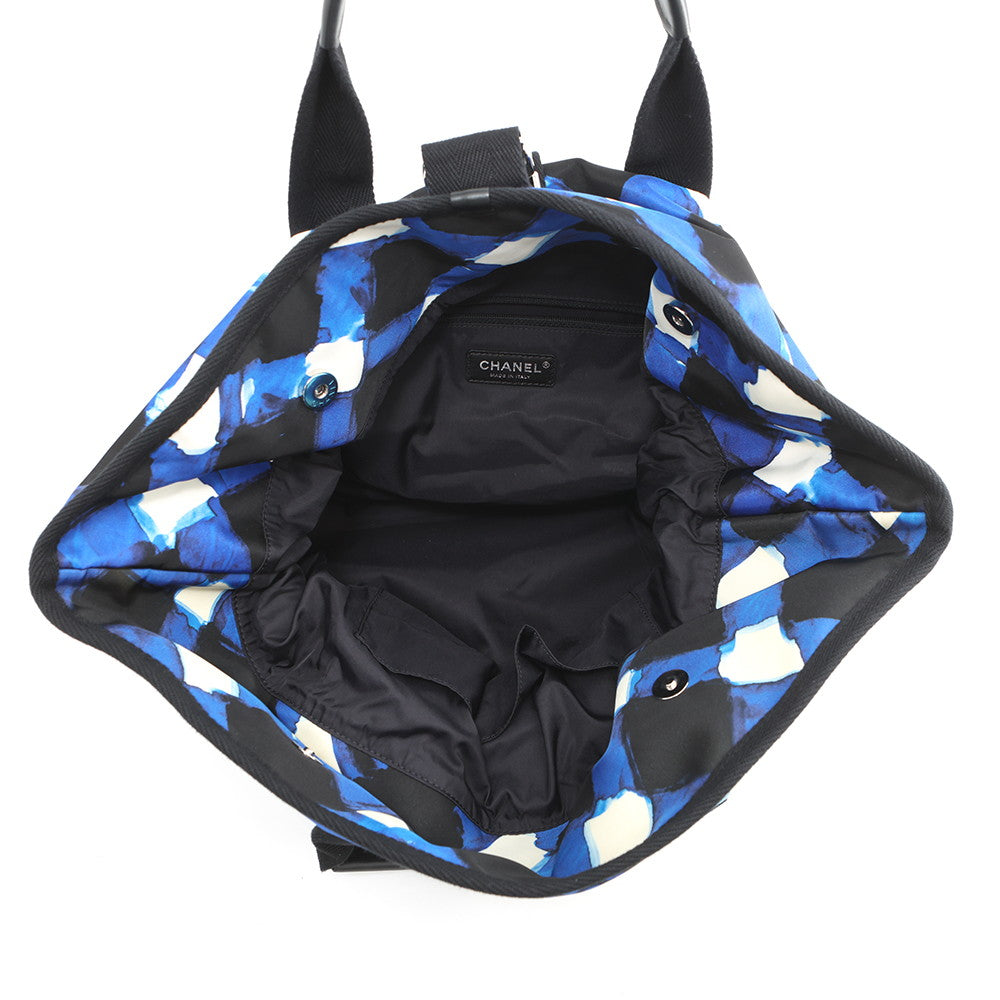 CHANEL Airline Shoulder Bag Blue/White/Black Nylon