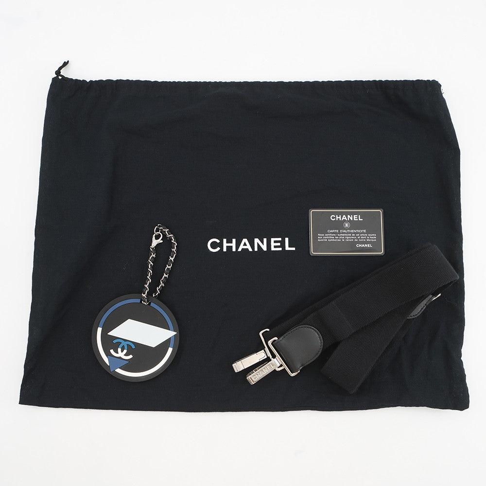 CHANEL Airline Shoulder Bag Blue/White/Black Nylon