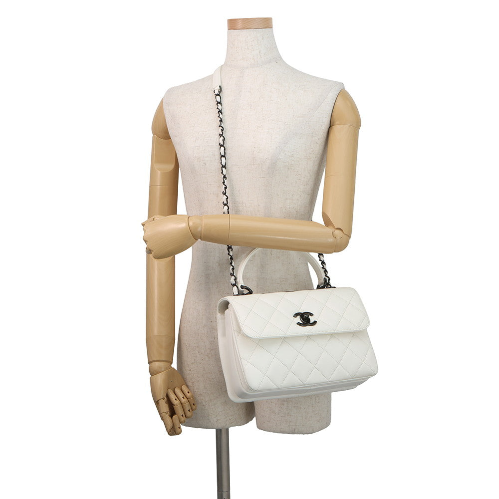 CHANEL Trendy CC 2WAY Handbag WhiteA92236 Lambskin