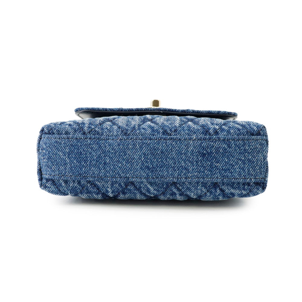 CHANEL Matelasse Coco Handle 2WAYHandbag BlueAP4244 Washed Denim Calf Leather Size Mini mini