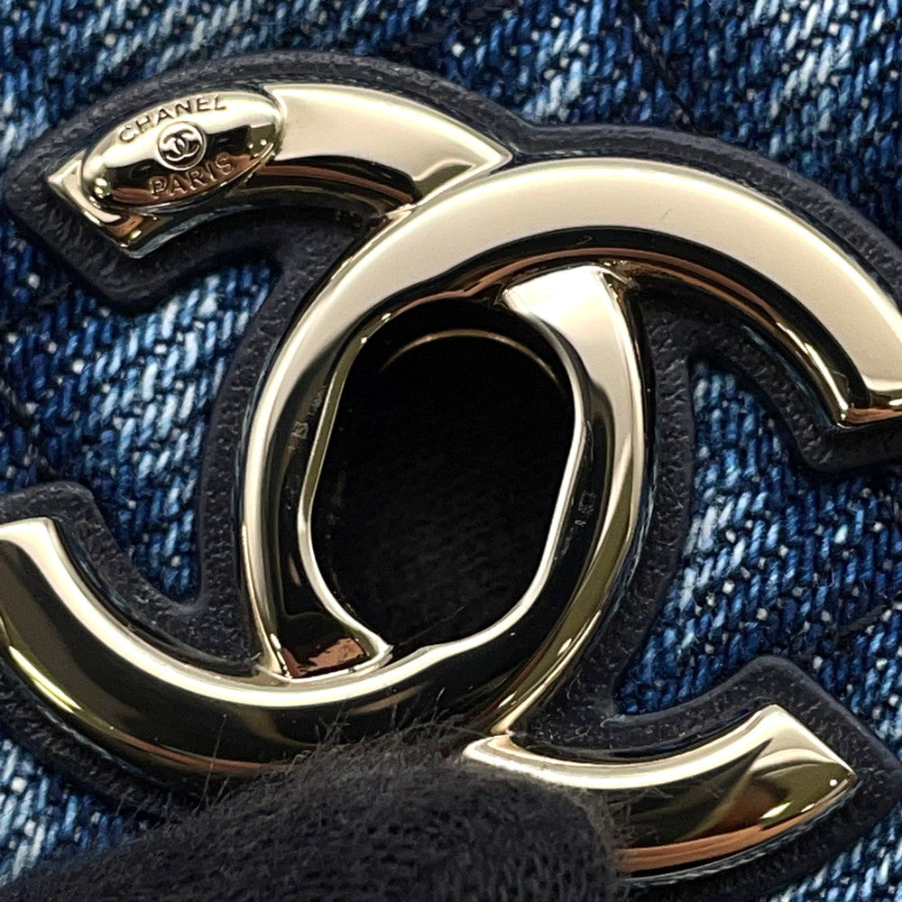 CHANEL Matelasse Coco Handle 2WAYHandbag BlueAP4244 Washed Denim Calf Leather Size Mini mini
