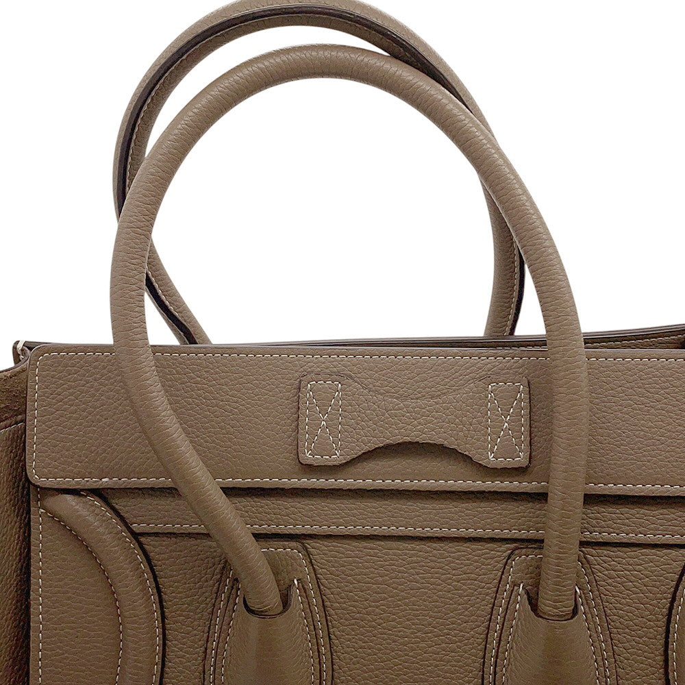 CELINE Luggage micro shopper Greige189793 Leather