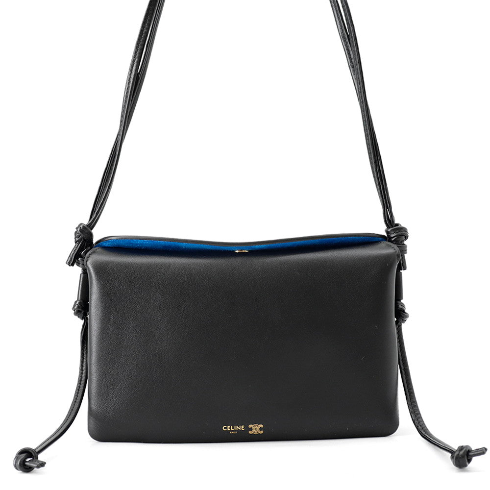 CELINE Trio Flap Shoulder Bag Black10P862O86 Leather